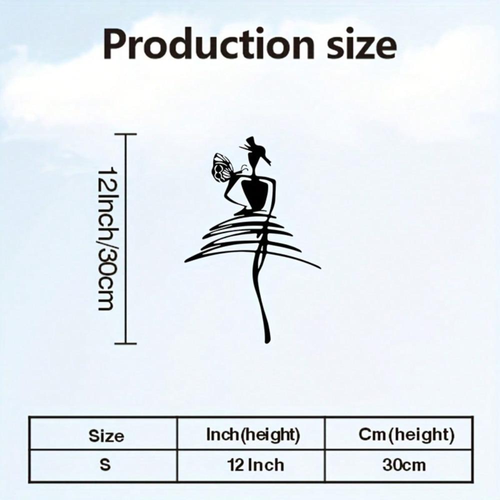 Metal Wall Art Female Silhouette Modern Home Decor Rustproof Iron 20x30