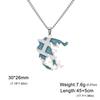  Drip Oil Greece Map Pendants Necklaces 2024 Stainless Steel Gold Silver Color Fashion Greek Flag Patriotic Jewelry Gifts