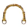 Handbag Handles U-Shape Bamboo Imitation Handle/Metal Link Buckle Set for DIY Lady Purse Handcrafted Bags Accessories