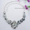 Handmade Dendritic Opal Cluster Necklace, 925 Sterling Silver, Gemstone Jewelry