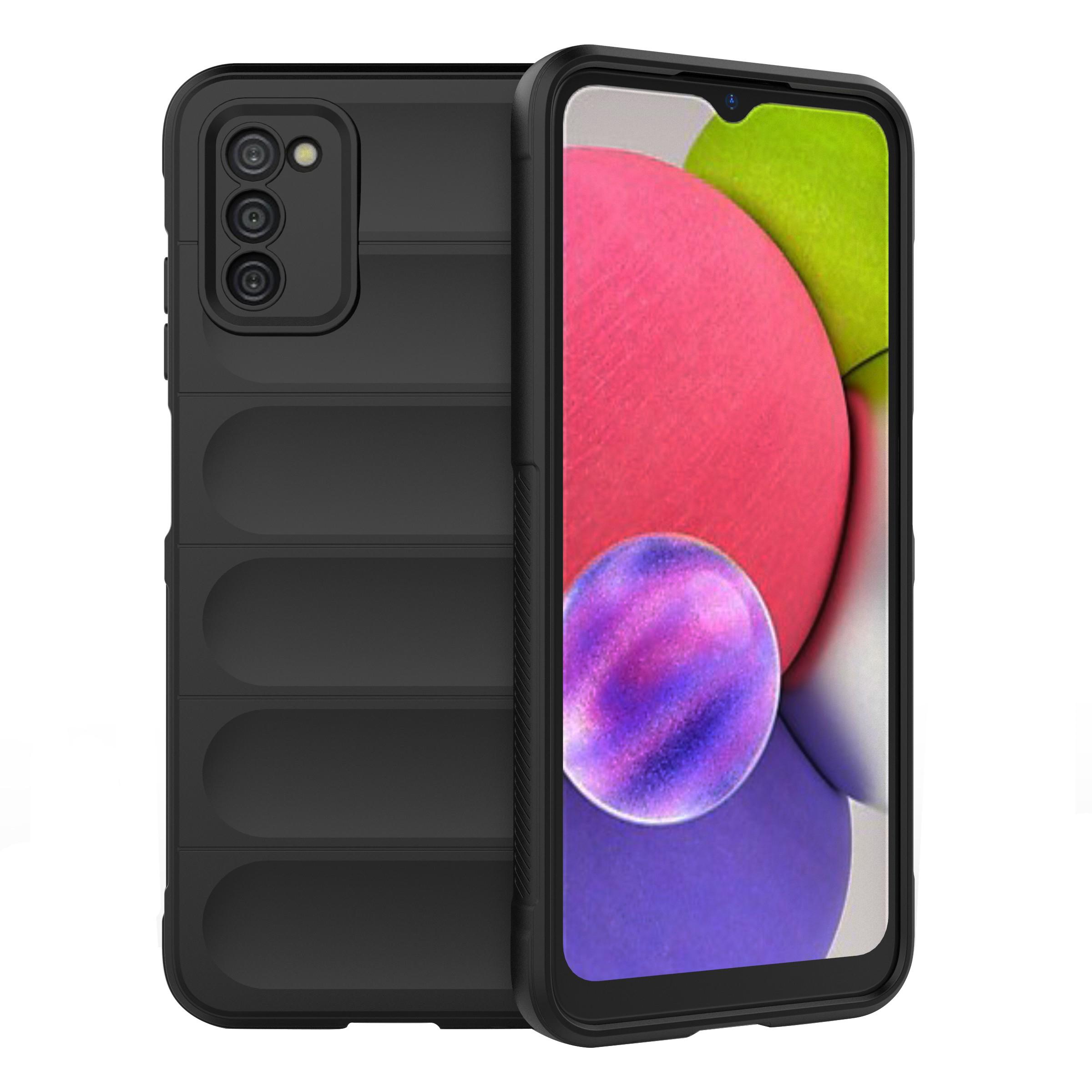 

For Samsung Galaxy A03s (164.2 x 75.9 x 9.1mm) Flexible TPU Phone Case Rugged Back Scratch-Resistant Cover Black