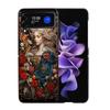Exquisite Loish Style Blumen Handyhülle für Damen für Samsung Z Flip 7 6 5G Galaxy Z Flip4 Z Flip5 Z Flip3 Coque Schwarzes Hartes PC Sh