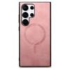 For Samsung Galaxy S24 Ultra Leather Back Case Compatible with MagSafe Skin-Touch Phone Cover