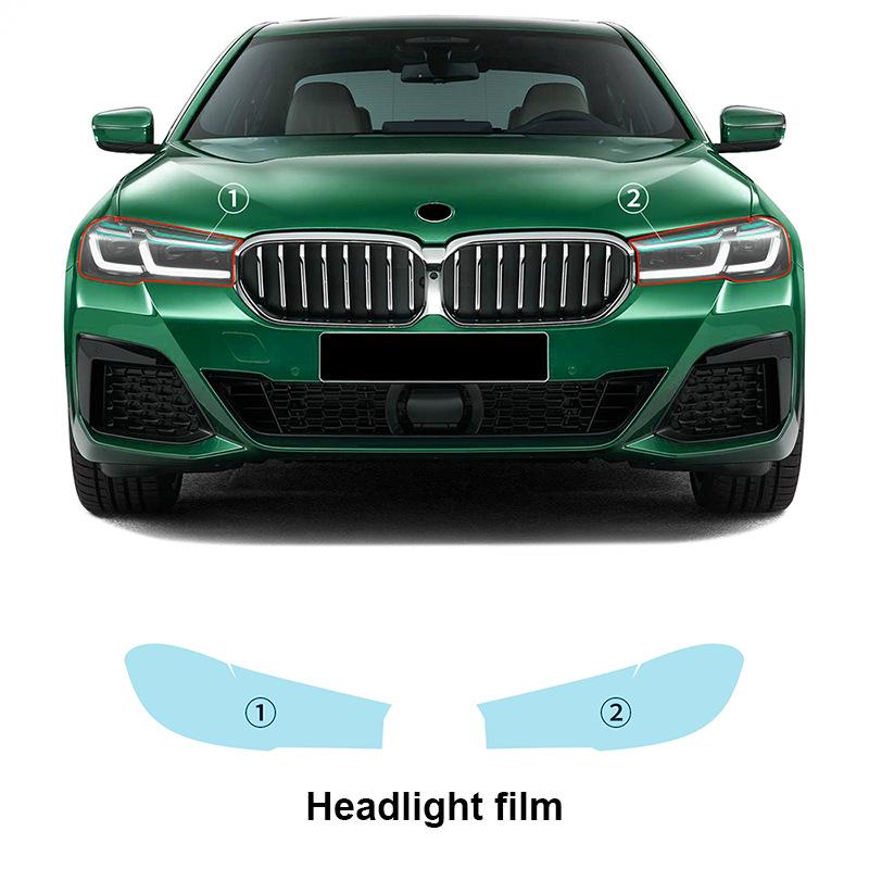 BMW 5 Series G30 TPU Transparent Protective Film for Headlight & Rearview Mirror