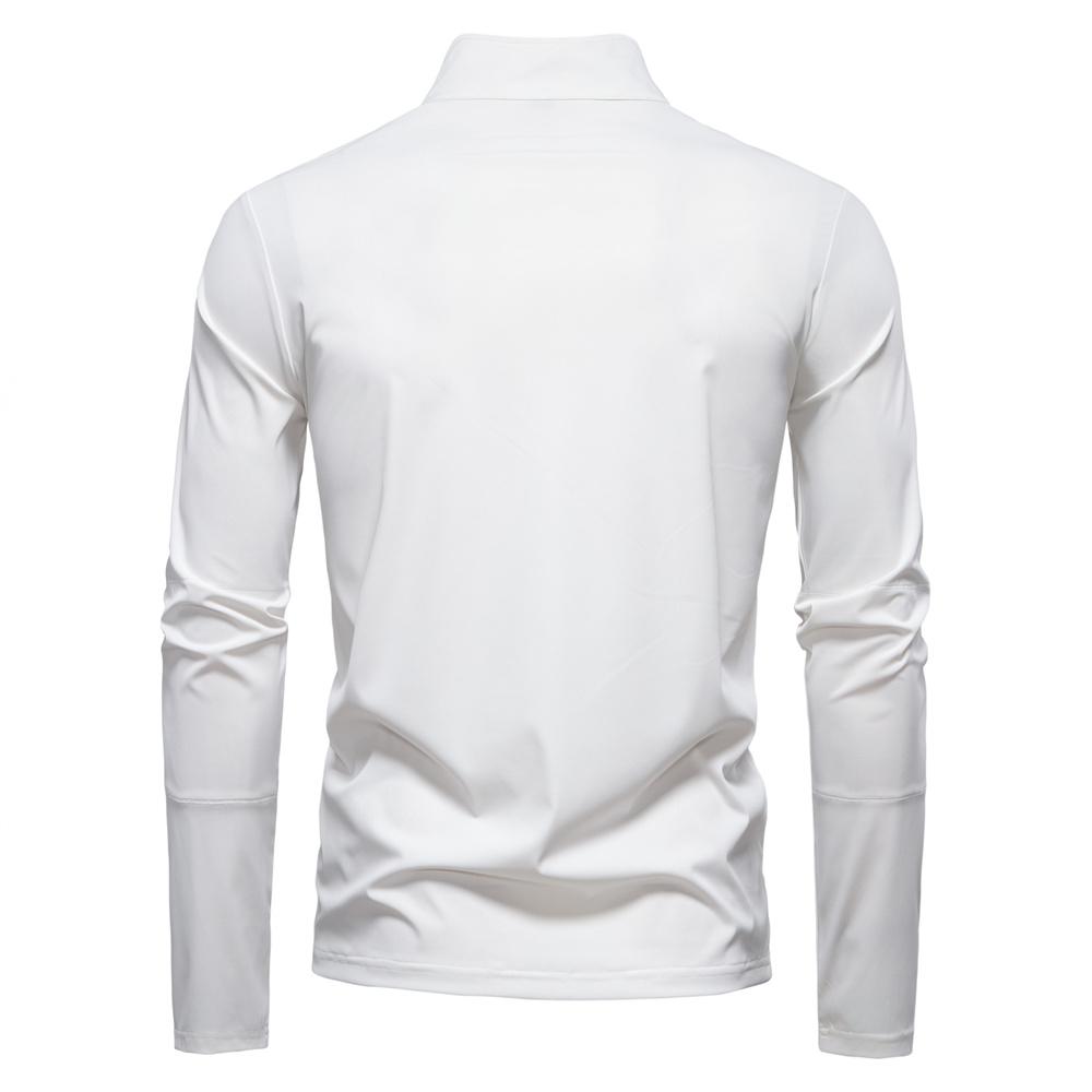 TrendHub Men's UPF100+ Sun Protection Long Sleeve Shirt Solid Color Zipper Outdoor Shirts Stand Collar Quick Dry T Shirts