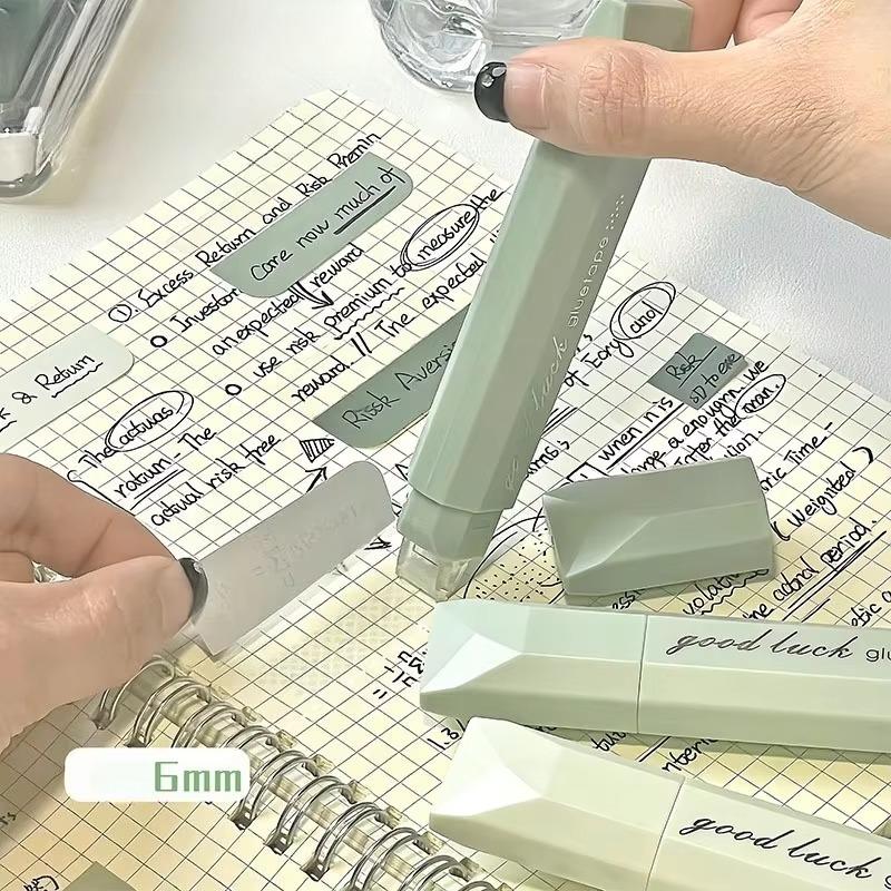 4pcs/set Simplicity Gradient Color Glue Tape for Kids DIY Decor Paste Scrapbook Journal Paper Tape Transparent Double Sided Tape