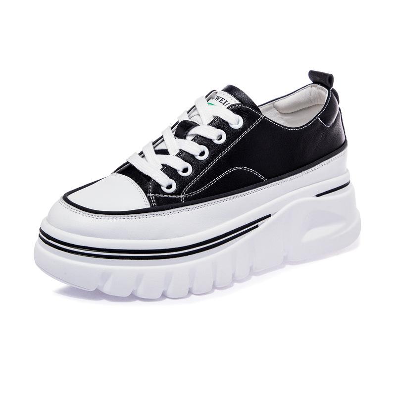 

Thick-soled Shoes, Women s Shoes, Sports Women s Casual Shoes, Height-increasing Lace-up Single Shoes 40 чёрный