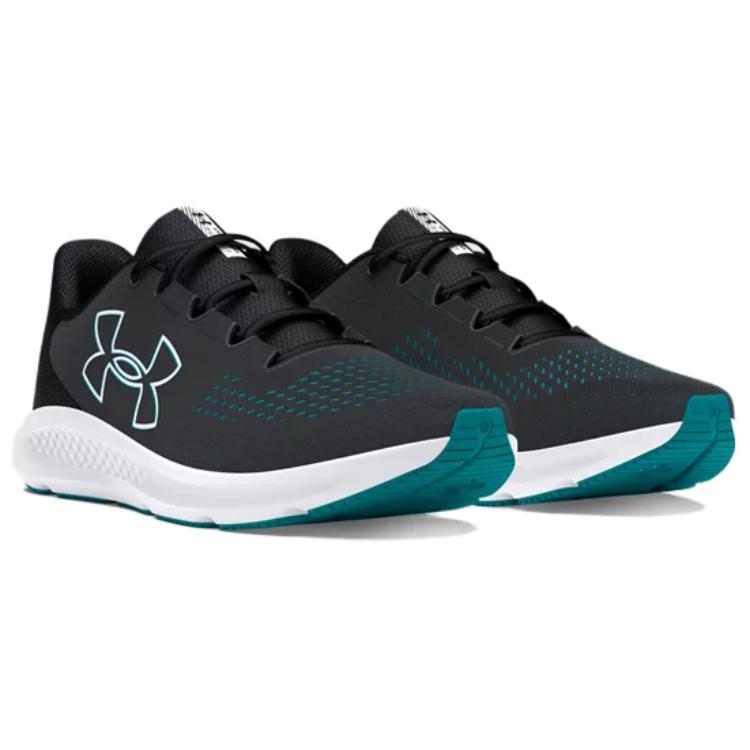 Under Armour Charged Pursuit 3 Big Logo - Anthracite Teal Men Sneakers Black White 3026518-104