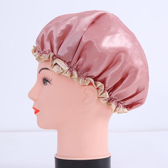 Home Women Elastic Reusable Waterproof Shower Cap Head Hair Cover Bathing Hat