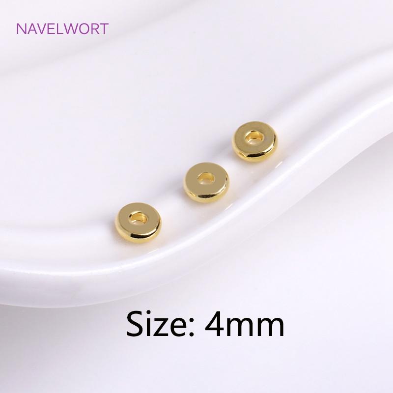 Trendy Round Spacer Beads For Jewelry Making Supplies,Brass Flat Loose Beads DIY Bracelet Necklace Making Accessories Wholesale