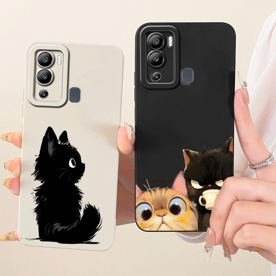 For Infinix Hot 12 12 Play Cute Cat Flower Cartoon Phone Case For Infinix Hot12i Hot 12Play Shockproof Soft Silicone Bumpers