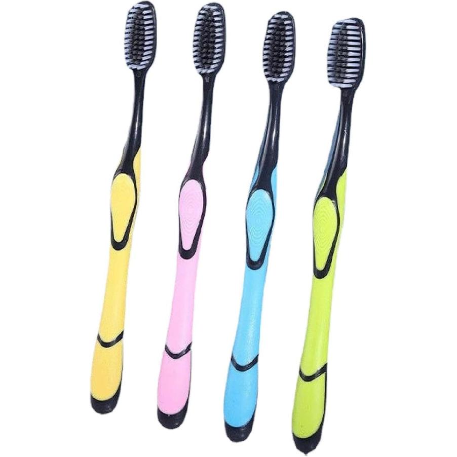 Jowxsx 1Pc Random Color Travel Toothbrush - Soft Bristle Ergonomic Manual Charcoal Tooth Brush Stains Removal Toothbrush for Home, Travel, School