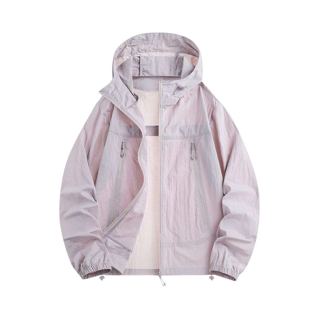 Lightweight Hooded Jacket For Couples Fashion Sunscreen Full Zipper Breathable Comfy Hoodies Coat Outdoor Sport Outwear