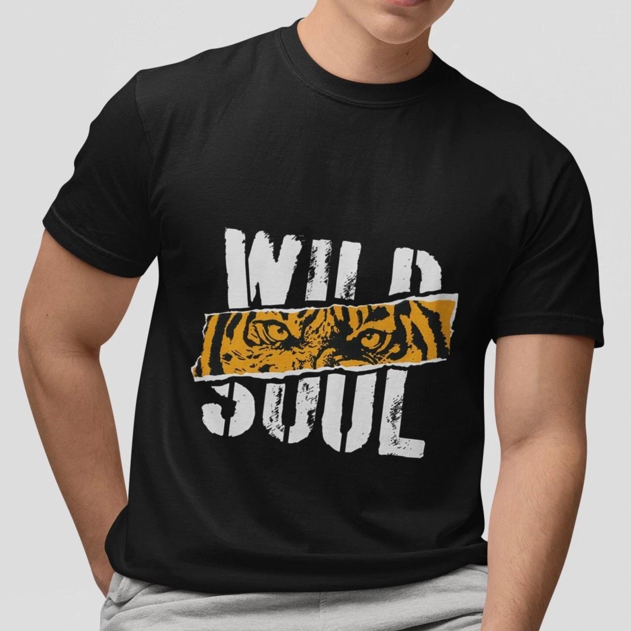 Wild Soul Tiger Eyes Graphic Tee Vintage Distressed Streetwear Unisex T-Shirt XS