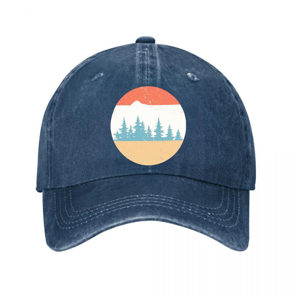 Vintage Scenic Pine Mountain Sticker Washed Baseball Cap Outdoor For Womens Unisex FeUnisex