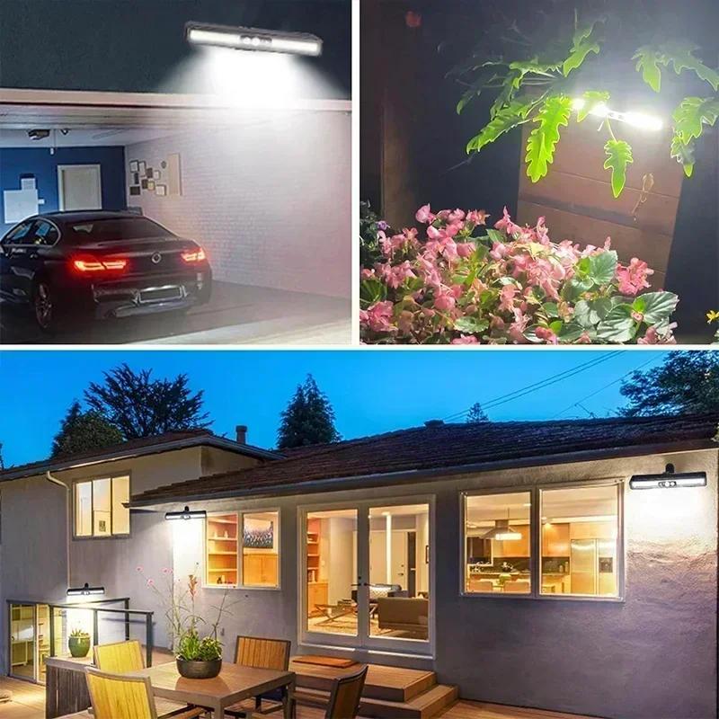 Super Bright Wall Light Outdoor LED Sensor Solar Light Red and Blue Warning Light Waterproof Courtyard Portable Safety Lighting