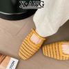Sheepskin hand-woven hollow bag head Mary Jane slippers women's summer wear with skirt thick heel sandals beach sandals