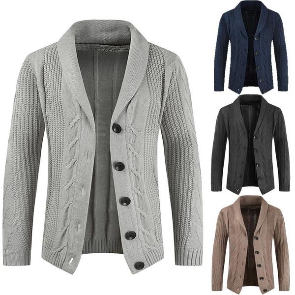

Осень-зима мужской вязаный свитер Slim Fit более толстый кардиган мужские повседневные свитера пальто однобортные кардиганы