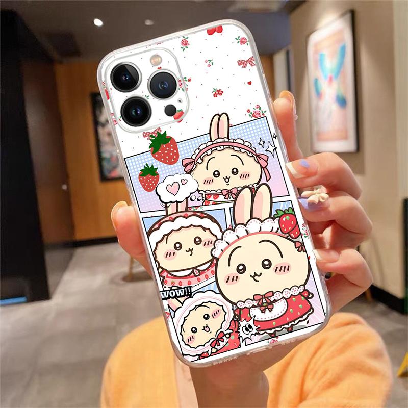 Strawberry Cat Cartoon Phone Case For Iphone 17ProMax 17 Pro Air 16 15 14 13 Pro Max 16 15 14 13 Pro 15Plus