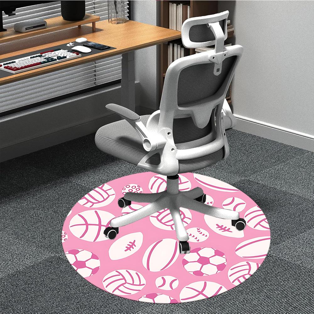 

1pc Sports Balls Pattern Chair Carpet for Office, Soft Flannel Throw Mat, Perfect for Office, Holiday Party Decoration Choice yy260320073 80cm by 80cm