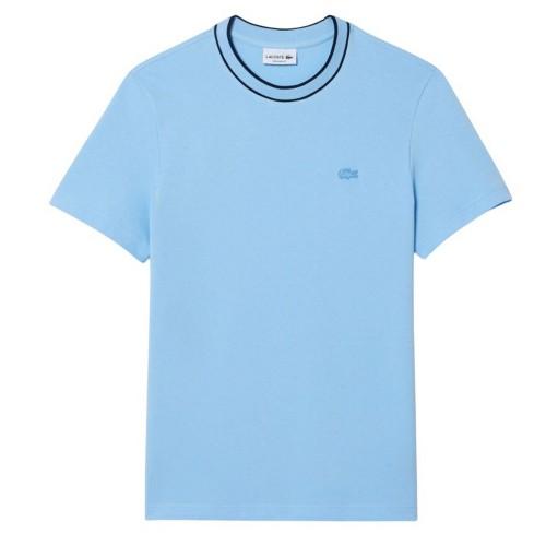 Lacoste Men's Pique Striped Neckline T-Shirt