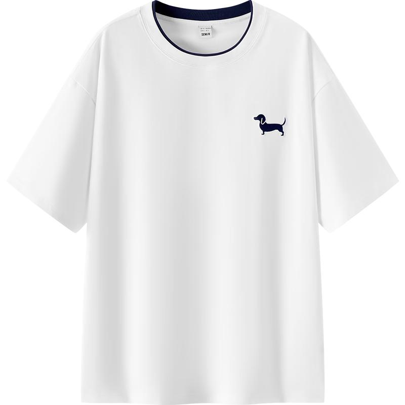 Semir Men s Contrast Faux Two-Piece Knit T-Shirt S