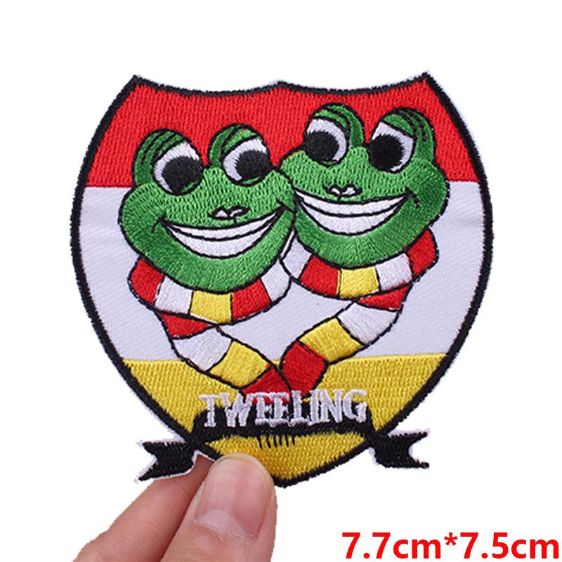 Netherland Oeteldonk Emblem Frog Patch Embroidered Patches Carnival For Netherland Embroidery Iron On Patches Jacket Diy Gifts