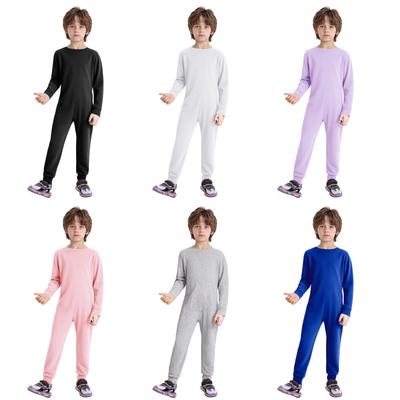 Unisex Kids Adaptive Jumpsuit Special Needs Clothing Back Invisible Zipper Cotton Long Sleeve