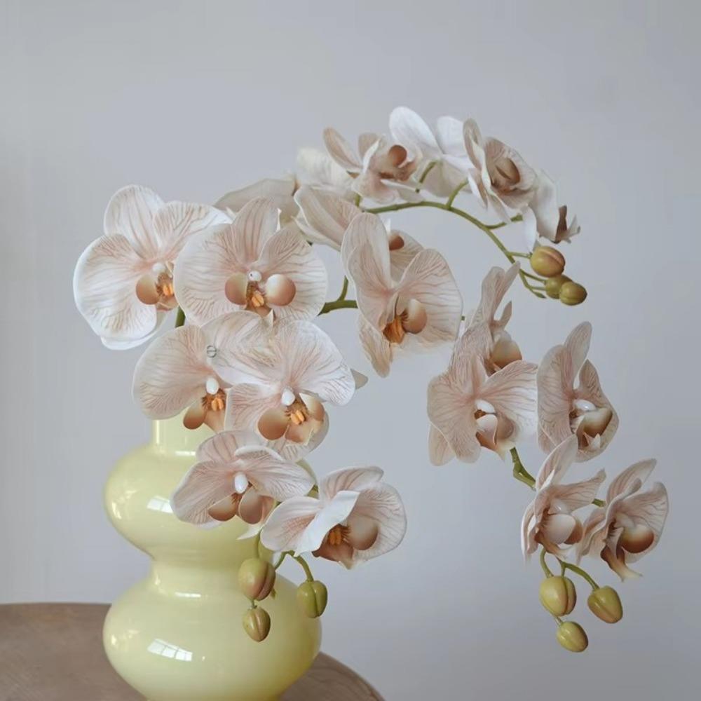 High Quality Luxury Flowers Latex 8 Heads Butterfly Orchids Artificial Real Touch Phalaenopsis Orchid Wedding Decor
