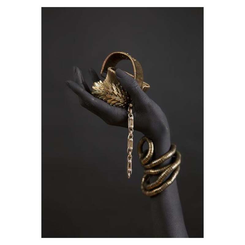 

Африканская женщина, черный и золотой портрет, холст, картины, печать плакатов, настенная художественная картина, домашний декор для гостиной, без рамки 50x75cm