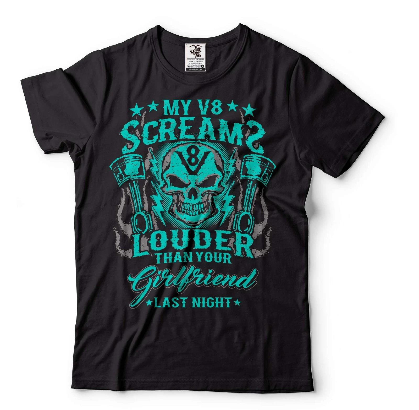 

Mens Funny Shirt Car Joke Shirt V8 Shirt V8 Engine T Shirt Engine Sound Shirt S