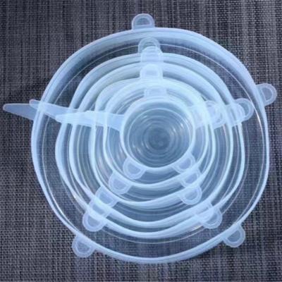 6 Pcs Silicone Stretch Lids Keeping Fresh Sealed Lid Preservation Vacuum Food Storage Bowl Covers Various Sizes(Only Lid)