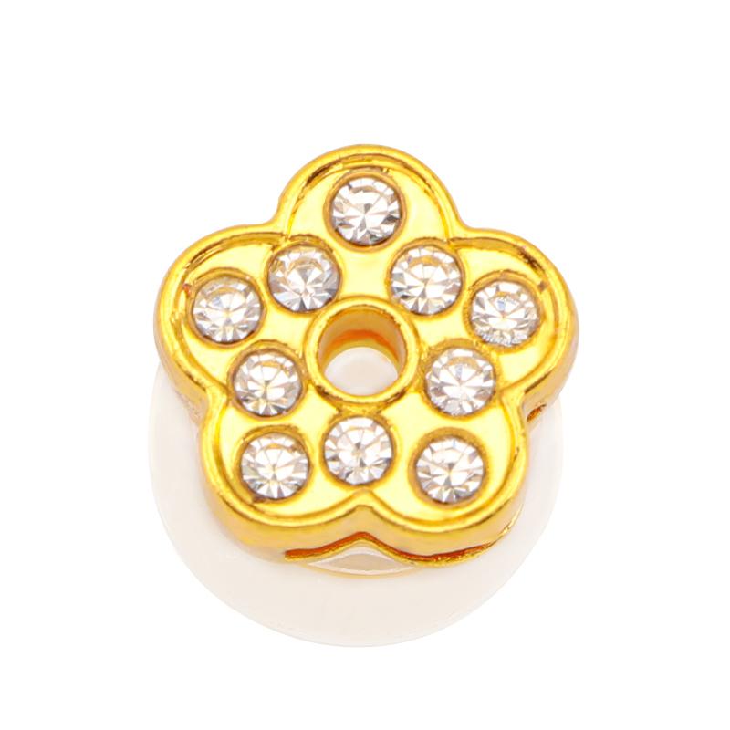 New Gold Letter Alphabet Shoes Charms Metal Button Rhinestone Crown Shoe Decorations Garden Shoes Accessories for Women Man 1PCS