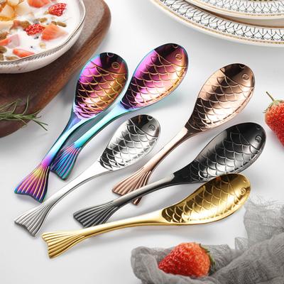 Dessertlöffel Eis Hitzebeständig Ergonomisch Sahnelöffel Fischförmig Rührlöffel Geschirr für Zuhause