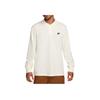 Nike Solid Color Letter Embroidered Knitted Long Sleeve Polo Shirt Men tops White FQ3418-133