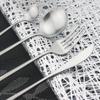 6Pcs/Set Colorful Dinnerware Cutlery Set Matte Knife Dessert Fork Spoons Flatware Silverware Stainless Steel Party Tableware Set