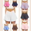 European & American Women's Crossover Sports Shorts with Pockets: Butterfly Yoga, Running, Tennis Skirt, Anti-Exposure Design