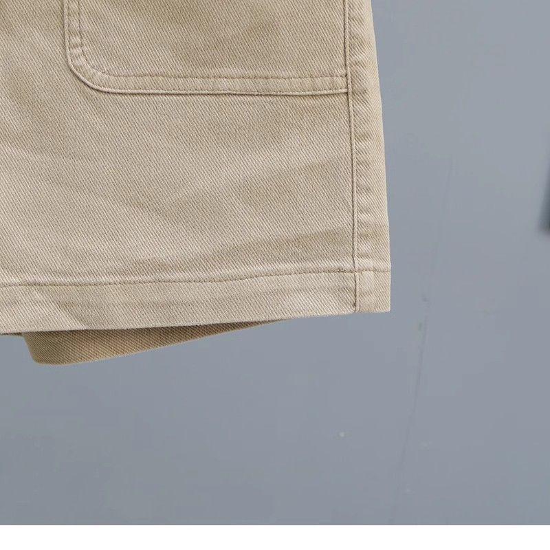 2026 Summer Women's High-Waisted Pink Denim Shorts, Age-Reducing Loose Straight Wide-Leg A-Line Hot Pants