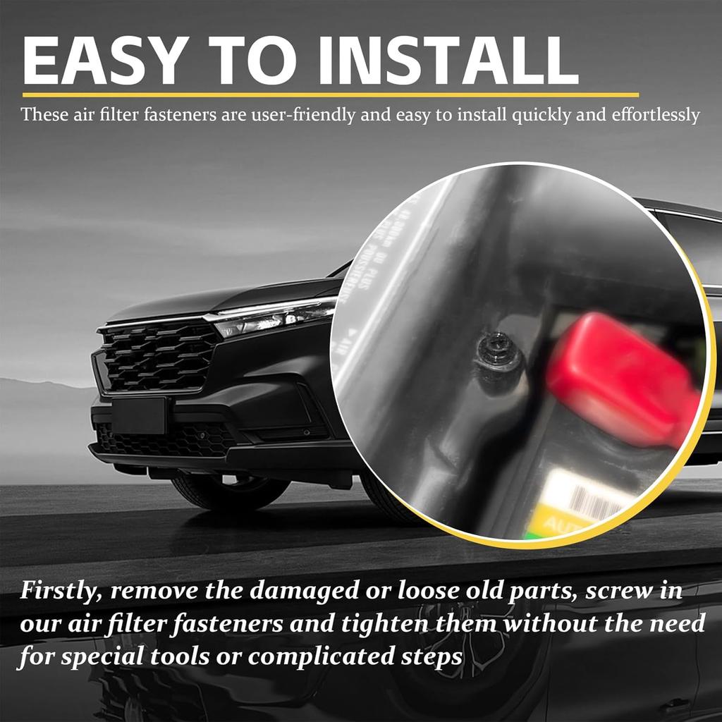 8 Pcs Air Cleaner Fastener Air Filter Bolt Screw Compatible with Honda Accord Civic CR-V OE Replacement 90091P36000, Air Filter Housing Fastener