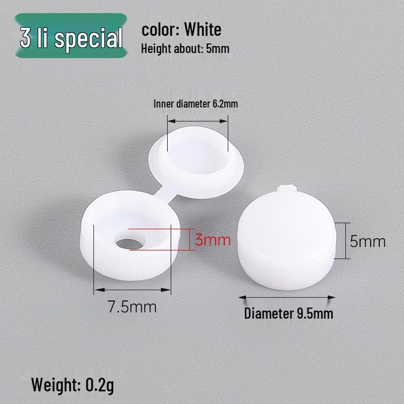 Декоративная защелкивающаяся крышка для саморезов M4/M5 - Пластиковая круглая крышка