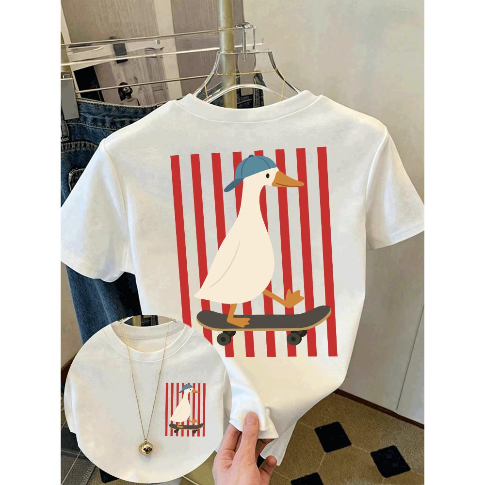 Animal Simple Women's Printed Top Casual Pure Cotton Versatile T-Shirts Women’s