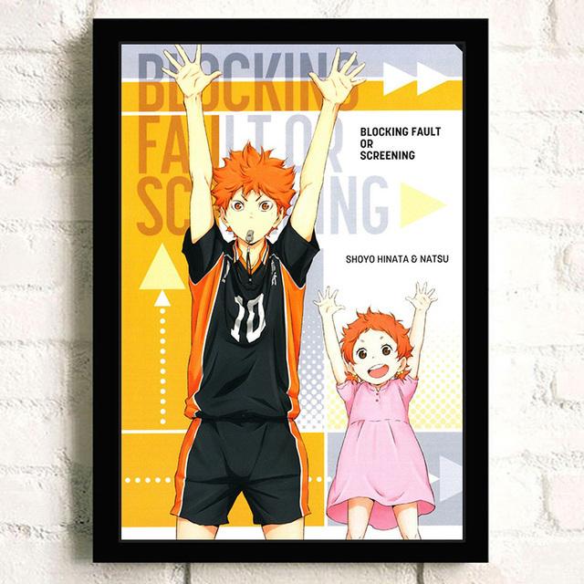Massivholzrahmen Japanischer Anime Haikyuu! Volleyball Wand Kunst Leinwand Malerei Nordic Poster Und Druck Bilder Moderne Wohnzimmer Dekoration