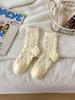 Women's Plush Mid-Calf Socks with Thick Velvet Lining - Australian Wool, Warm Autumn/Winter Style, Cozy Home Floor Length.