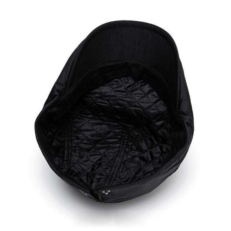 Autumn Winter Cotton Warm Cap Men's Forward Cap Retro Peaked Cap British Beret Newsboy Cap