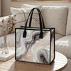 Marble Pattern Tote Bag Fashion Daily Handbag for Women Portable Versatile Casual Shoulder Bag for Shopping Work Travel