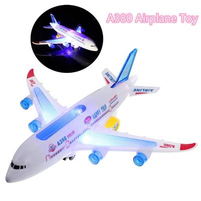 Aeroplane Electronic Toy With Music Autopilot Flash Sound Aircraft Automatic Rotation Plane Educational Toy Gift For Children