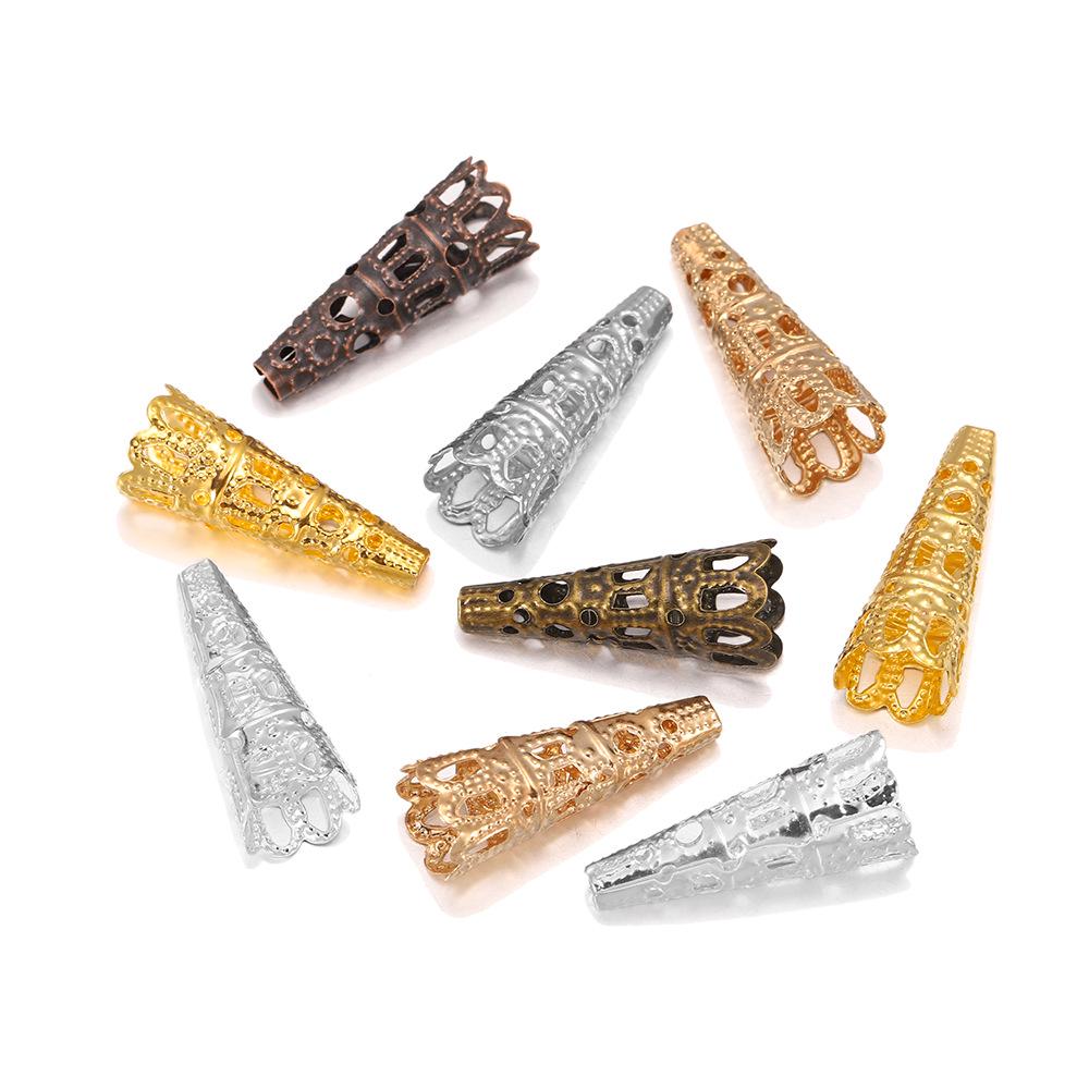 

Long Flower Cup Bead Caps: 8x23mm DIY Jewelry Accessories for Hairpins, Headdress, Spacers, Pendants, and Loose Beads 23*8mm [50 pieces/pack/18g]