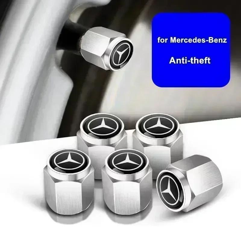 4Pcs Car Tire Valve caps Emblem metal Cap Case For Mercedes Benz B/C/E/S Class A Class C200L GLC GLE CLA accessories Car Styling CD2
