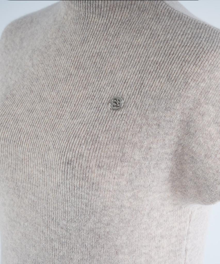 STARRYEYED Renewal Cashmere Mock Neck Cap Sleeve Knit (Oatmeal)
