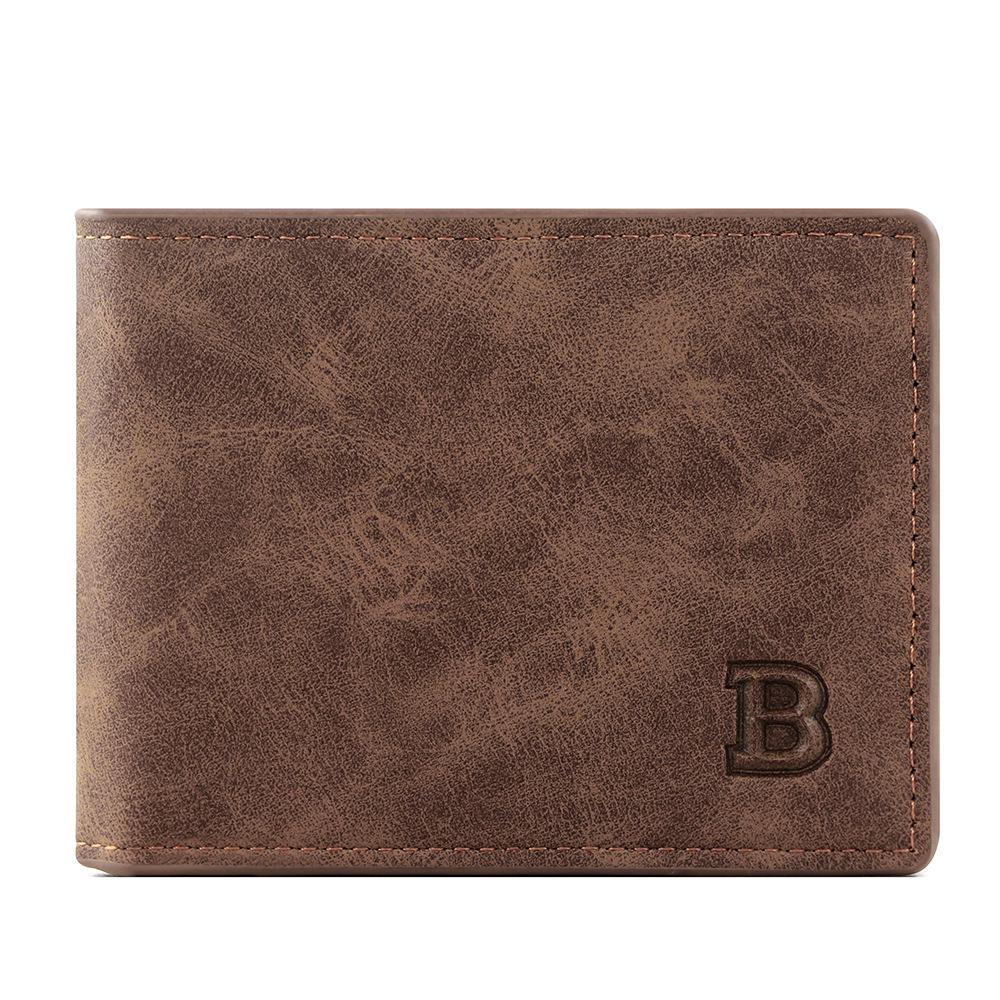 Retro Men's Matte Short Wallet - 2-Fold Coin Purse with US Dollar Design